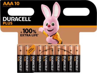 Batterien Duracell Plus Extra Life, Micro AAA, Spannung 1,5 V, 10 Stück