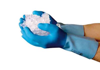 Baumwolljersey-Handschuh Arktis, 300 mm Länge, Latex-Vollbeschichtung, 12 Paar, Größe L