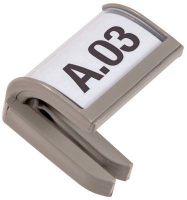 Beschriftungsclip Eichner, für Wandsortierer, hellgrau, B 29 x H 31 mm, 5 Stück