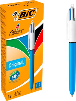 BIC 4 Colours Original Vierfarb-Kugelschreiber mit 1,0-mm-Spitze, 1 Stück