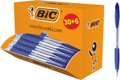 BIC Atlantis Classic Druckkugelschreiber mit mittlerer Spitze, Blau, 36er Vorteilspack