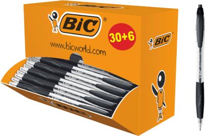 BIC Atlantis Classic Druckkugelschreiber mit mittlerer Spitze, Schwarz, 36er Vorteilspack