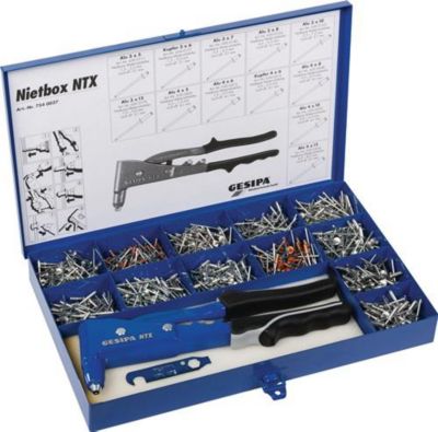 Blindnietsortiment Nietbox 942tlg.NTX u.Blindniete