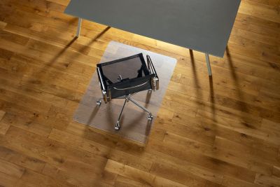 Bodenschutzmatte Ecogrip® Solid-RS Office Products, für Hartböden, VAB®-Haftschicht, rutschfest & schwer entflammbar, 900 x 1200 mm, PC, transparent