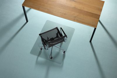 Bodenschutzmatte Ecogrip® Solid-RS Office Products, für Teppichböden, Ankernoppen, rutschfest & schwer entflammbar, 900 x 1200 mm, PC & PUR, transparent