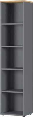 Boekenkast Agenda Home, 5 OH, B 450 x D 450 x H 1970 mm, grafiet/eiken