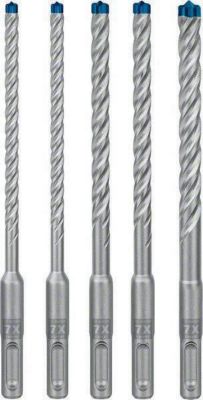 BOSCH Hammerbohrersatz Expert SDS plus-7X, 5-tlg., Ø 6/8/10 mm, Carbide Technology, für Stahlbeton, Kunststoffkassette