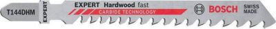 BOSCH Stichsägeblatt T 144 DHM, für Hartholz & WPC, L 100 mm, T-Schaft, Zahnteilung 4-5,2 mm, 3 Stück
