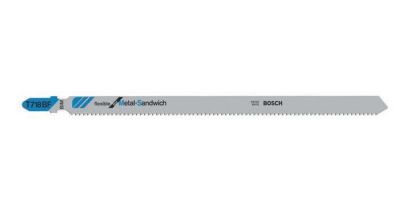 BOSCH Stichsägeblatt T 718 BF, BIM, L 180 mm, Zahnteilung 2 mm, für Metall-Sandwich, 3 Stück