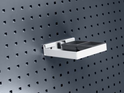 Bott Lochplatten-Ablageschale Perfo S1, B 154 x T 89 x H 39 mm, Aluminium, lichtgrau RAL 7035