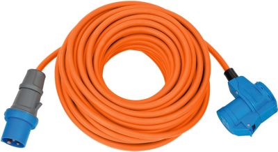 Brennenstuhl CEE Camping-Verlängerungskabel 25m, IP44, Ölbeständig, Orange, 230V/16A, Schutzkontakt-Kombisteckdose