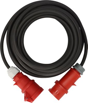 Brennenstuhl CEE Verlängerungskabel, 5-polig, mit Phasenwender, IP44, Gummi-Neopren, 400V/32A, für den Außenbereich, schwarz, 10 Meter
