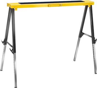 Brennenstuhl Falt-Arbeitsbock MB 120 KH, höhenverstellbar, bis 120 kg, klappbar, mit Tragegriff, rutschsichere Auflage, Schutzkappen, B 980 x H 75 x T 120 mm, schwarz/gelb