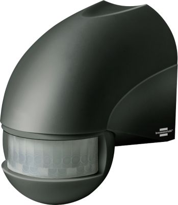 Brennenstuhl Infrarot-Bewegungsmelder PIR 180, Innen-/Außenbereich, 180° Erfassungswinkel, 12 m Reichweite, IP44, 230 V, einstellbare Einschaltdauer, B 65 x H 90 mm, anthrazit