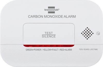 Brennenstuhl Kohlenmonoxid-Melder/CO-Melder CM A 3030, 85 dB Alarm, LED-Anzeige, optisches und akustisches Signal, B 120 x H 80 x T 37 mm, weiß, inkl. 2x AA Batterien