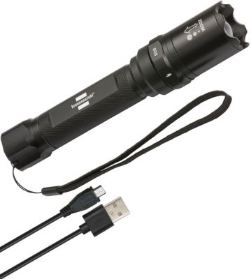 Brennenstuhl LED-Taschenlampe LuxPremium TL 400 AFS, 430 lm, Aluminium, USB-Laden, IP44, 184 mm, schwarz
