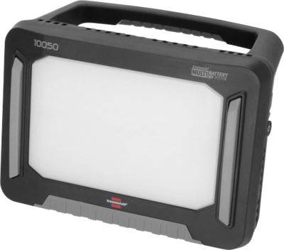 Brennenstuhl Multi Battery LED Baustrahler 10050 MH, Akku- und Netzbetrieb, Batterieanzeige, ergonomischer Griff, 100W, 12500 lm, IP55, L 177 x B 354 x H 258 mm, schwarz
