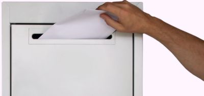 Briefeinwurfschlitz, B 400 mm, Material Metall