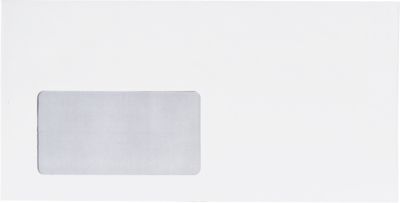 Briefumschläge , selbstklebend, DIN lang, mit Fenster, 1000 Stück, B 220 x H 110 mm, Papier, weiß