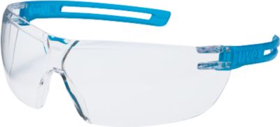 Bügelbrille Uvex x-fit, EN 166, EN 170, Polycarbonat klar, Rahmen blau transluzent, 5 Stück