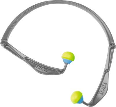 Bügelgehörschutz uvex x-fold, SNR 23 dB, EN 352-1, faltbar, ergonomisch, grau-blau-neonlime, 5 Stück