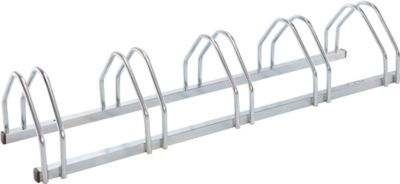 Bügelparker, 1-seitg, für Reifen mit B 35-55 mm, B 1330 x T 330 x H 260 mm, Stahl feuerverzinkt, 5 Einstellplätze, montiert