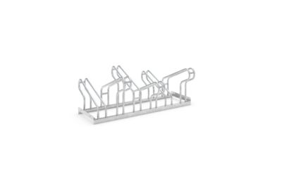 Bügelparker WSM, 2-seitig, für Reifen bis B 55 mm, B 1050 x T 3200 x H 415 mm, Stahl feuerverzinkt, 6 Einstellplätze, montiert