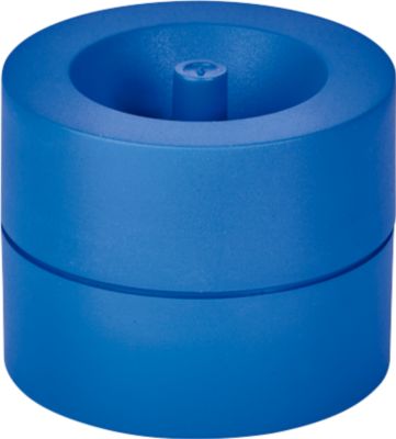 Büroklammernspender MAUL MAULpro Recycling, magnetisch, inkl. 15 Klammern, Ø 73 x H 60 mm, 90 % Recycling-Kunststoff, blau