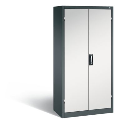 C+P Akkuladeschrank Basic mit Vollblechtüren, H 1950 x B 930 x T 500 mm, Anthrazit/Lichtgrau
