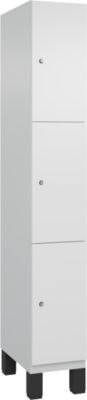 C+P Cambio lockerkast, 1 vak, 3 vakken, op poten, B 300 x D 525 x H 1980 mm, verkeerswit