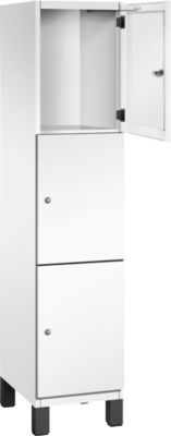 C+P Cambio lockerkast, 1 vak, 3 vakken, op poten, B 400 x D 525 x H 1980 mm, verkeerswit