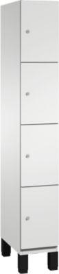 C+P Cambio lockerkast, 1 vak, 4 vakken, op poten, B 300 x D 525 x H 1980 mm, lichtgrijs