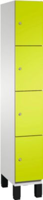C+P Cambio lockerkast, 1 vak, 4 vakken, op poten, B 300 x D 525 x H 1980 mm, lichtgrijs/kleedgroen