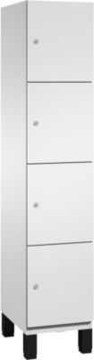 C+P Cambio lockerkast, 1 vak, 4 vakken, op poten, B 400 x D 525 x H 1980 mm, lichtgrijs