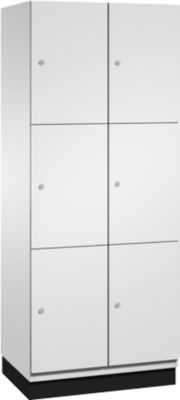 C+P Cambio lockerkast, 2 vakken, 6 vakken, met plint, B 800 x D 525 x H 1980 mm, lichtgrijs