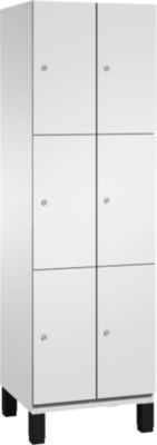 C+P Cambio lockerkast, 2 vakken, 6 vakken, op poten, B 600 x D 525 x H 1980 mm, lichtgrijs