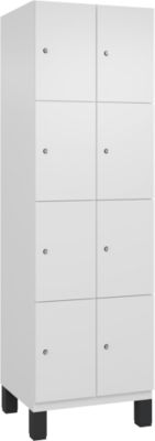 C+P Cambio lockerkast, 2 vakken, 8 vakken, op poten, B 600 x D 525 x H 1980 mm, verkeerswit