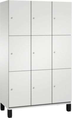 C+P Cambio lockerkast, 3 vakken, 9 vakken, op poten, B 1200 x D 525 x H 1980 mm, lichtgrijs