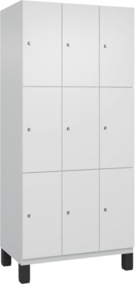 C+P Cambio lockerkast, 3 vakken, 9 vakken, op poten, B 900 x D 525 x H 1980 mm, verkeerswit