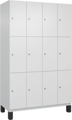 C+P Cambio lockerkast, 4 vakken, 12 vakken, op poten, B 1200 x D 525 x H 1980 mm, verkeerswit