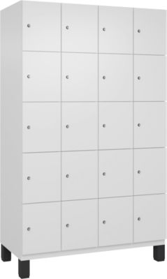 C+P Cambio lockerkast, 4 vakken, 20 vakken, op poten, B 1200 x D 525 x H 1980 mm, verkeerswit