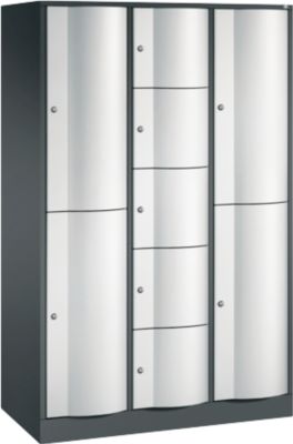 C+P combikast Resisto, 3 vakken, 9 vakken, B 1148 x D 540 x H 1950 mm, antracietgrijs/lichtgrijs