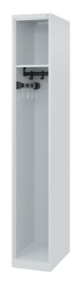 C+P Feuerwehrspind Evolo, Modell EXPERT, 1 Abteil, B 300 x T 500 x H 1850 mm, Bodengleiter, lichtgrau RAL 7035