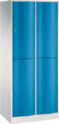 C+P Garderobekast Resisto, 2 vakken, 4 vakken, B 772 x D 540 x H 1950 mm, lichtgrijs/ruwe rood