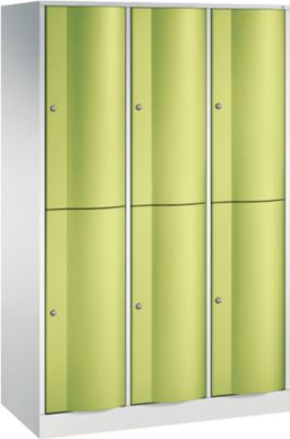 C+P Garderobekast Resisto, 3 vakken, 6 vakken, B 1148 x D 540 x H 1950 mm, lichtgrijs