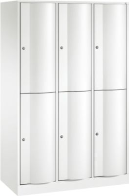 C+P Garderobekast Resisto, 3 vakken, 6 vakken, B 1148 x D 540 x H 1950 mm, verkeerswit