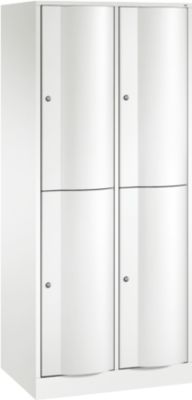 C+P Garderobenspind Resisto, 2 Abteile, 4 Fächer, B 772 x T 540 x H 1950 mm, Verkehrsweiß