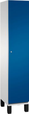C+P Kast Cambio, 1 vak, op poten, B 400 x D 525 x H 1980 mm, lichtgrijs/gentiaanblauw
