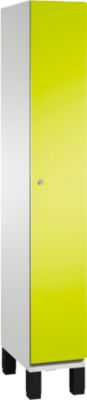 C+P locker Cambio, 1 vak, op poten, B 300 x D 525 x H 1980 mm, lichtgrijs/kleedgroen