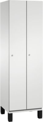 C+P locker Cambio, 2 vakken, op poten, B 600 x D 525 x H 1980 mm, lichtgrijs